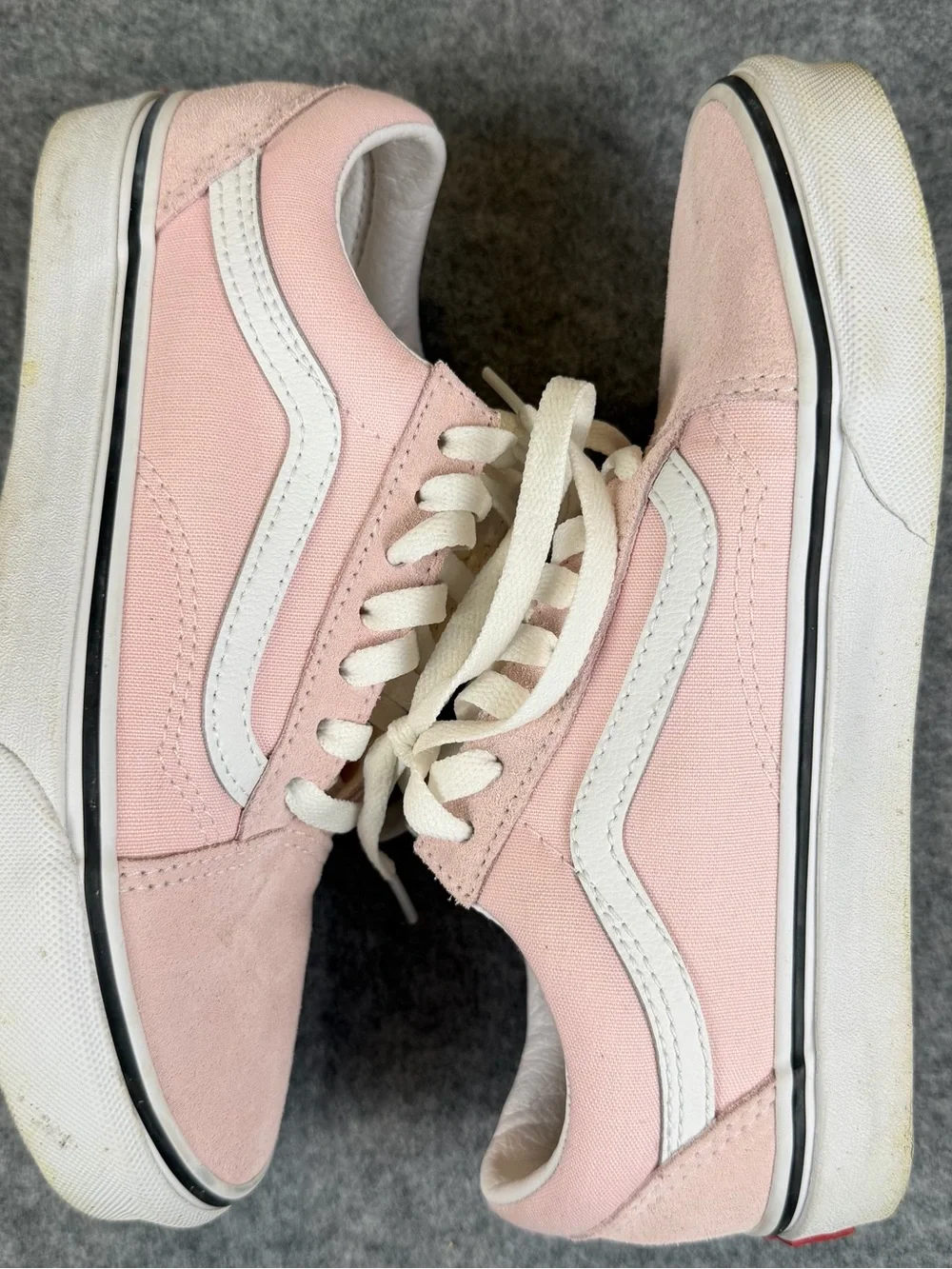 Vans Old Skool Blush Pink White Canvas Suede Skate Shoes Women’s 6 READ